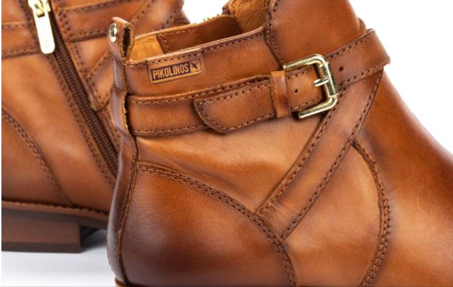 Boots femme cuir talon plat fermeture zip marron PIKOLINOS ROYAL W4D – Image 4