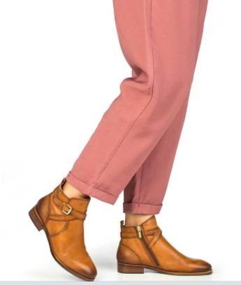 Boots femme cuir talon plat fermeture zip marron PIKOLINOS ROYAL W4D – Image 7