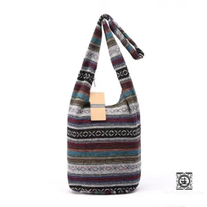 Sac Bandoulière Ethnique en Tissu Tissé - Élégance Bohème
