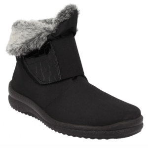 Chaussure Femme Textile imperméable Fermeture Velcro Doublure chaude Bottines Confortables BOISSY SAMITEX Noir