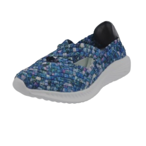 Chaussure femme Ballerine élastique extensible Bride croisée Semelle compensée ROCK SPRING XERA Coloris bleu dur, bleu pale, gris